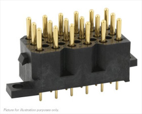 Gniazdo PCB 18 -pinowe 6 -rzędowe raster: 5.08mm Montaż na płytce Proste Montaż na płytce drukowanej