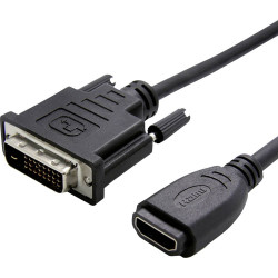 Value 12.99.3116 Adapter cable DVI-D 24&#x2B;1-pin plug HDMI-A socket Black 0.15 m
