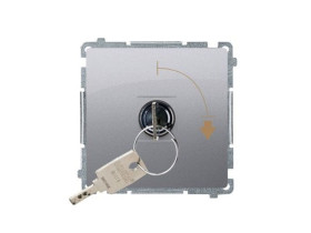 SIMON BASIC Wyłącznik chwilowy 1 pojedynczy z kluczem 2 pozycyjny „0-I” styk N/O możliwość wyjęcia klucza tylko w pozycji 0 sreb