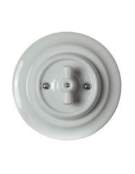 CERAMICZNY WŁĄCZNIK STERUJĄCY ROLETAMI PODTYNKOWY Z POKRĘTŁEM BIAŁY Z RAMKĄ 2WSRPOKRW