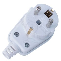 Wtyk kątowy 16A 2P+Z+schuko biała RumLuX WPU-1