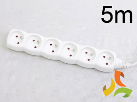 Przedłużacz elektryczny 6 gniazd z uziemieniem, 5m P0615 EMOS