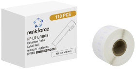 Renkforce Rolka etykiet zamiennik Zamiennik DYMO DYMO 99018 190 x 38 mm Papier biały 110 szt. Trwały Etykiety wielozadan