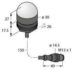 Lampa okrągła Turck K30LNGXXPQP 3087309 1 szt.