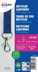 4842B Lanyard, 440 x 15 mm, blue, 10 pieces