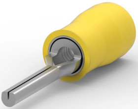 Insulated pin cable lug, 0.12-0.4 mm², AWG 26 to 22, 1.14 mm, yellow, 165514-1
