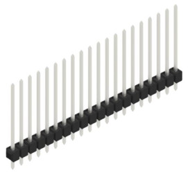 Pin header, 20 pole, pitch 2.54 mm, straight, black, 10048795