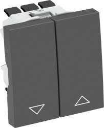 Przycisk rolety czarny szary OBO Bettermann, 6120982, czarny, szary, (S x W x G) 45 x 45 x 36 mm