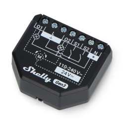 Shelly Plus 2PM Gen3 - 2-kanałowy przekaźnik dopuszkowy/sterownik rolet WiFi 230V - aplikacja Android/iOS