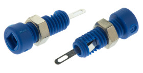 Gniazdo bananowe Żeński Połączenie lutowane typ Gniazdo bananowe Niebieski 6A Hirschmann Test & Measurement rozmiar 2mm