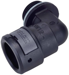 Fränkische Rohrwerke 4890711700 AWPA-12M16PB Złącze śrubowe do węża czarny M16 x 1.5 12 mm 90° 10 szt.