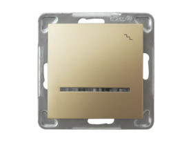 IMPRESJA Wyłącznik schodowy z podświetleniem niebieskim złoty metalik ŁP-3YS/m/28 OSPEL