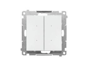 SIMON 55 Elektroniczny łącznik podwójny z funkcją przycisku lub łącznika czasowego 2x10 A 230 V biały mat TEW2.01/111 KONTAKT SI