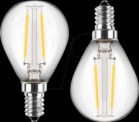 49800 LED filament lamp G45, E14, 5 W, 470 lm, NW, twin pack