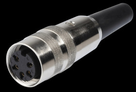 19753 Coupler, round connector, straight, IP40, 5-pin, long