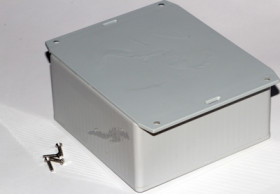 ABS enclosure, (L x W x H) 120 x 120 x 59 mm, light gray (RAL 7035), IP54, 1591UF2SGY