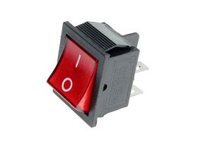 Przełącznik kołyskowy RS201-6C3R 15A 250V on-off czerwony (KCD4)
