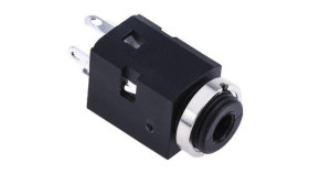 Złącze Jack 3,5 Mm Żeński Stereo Montaż Na Panelu Czarny 500 V Dc, 500 V Ac...