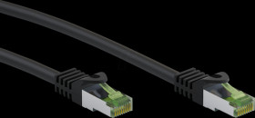 61094 Cat.8.1 patch cable, S/FTP (PiMF), CU, black, 2 m