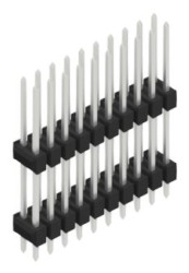 Pin header, 20 pole, pitch 2.54 mm, straight, black, 10051461