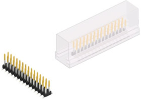 Pin header, 30 pole, pitch 2 mm, angled, black, SLY8SMD06230SSM