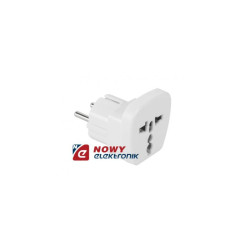 Adapter podr. AC Wt.PL-Gn.UK USA Przejściówka uniw. Czarna/Biała