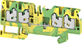 Protective conductor terminal, snap-in, 0.34-2.5 mm², 4 pole, 24 A, 8 kV, green/yellow, 2863040000