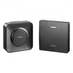 TELERO AC, dzwonek bezprzewodowy, sieciowy, przycisk bezbateryjny, learning system, 36 dźwięków, 200m, czarny,DB-8/B