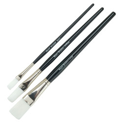 Major Brushes Flat Tip Synthetic Sable Brush Set 3