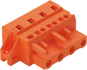 Socket header, 4 pole, pitch 7.62 mm, angled, orange, 231-704/031-000