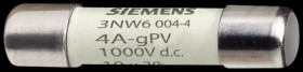 Fuse 10 x 38 mm, 2 A, gPV, 1 kV (DC), 30 kA breaking capacity, 3NW6002-4