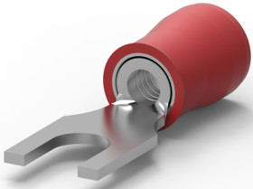 Insulated forked cable lug, 0.3-1.31 mm², AWG 22 to 16, M2, red, 328394