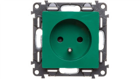 Valena Life Gniazdo Pojedyncze Z/U 2P+Z Zielone 753389