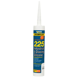 Everbuild 225WE Industrial &amp; Glazing Silicone White 310ml 225