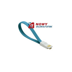 Kabel USB/MicroUSB z magnesem Niebieski krótki do Power Banku