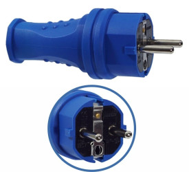 Wtyczka gumowa 16A 230V IP44 niebieska AEI602277-B