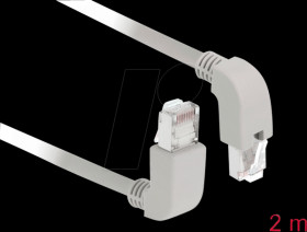 85872 Network cable RJ45 Cat.6A S/FTP upwards / downwards angled 2 m