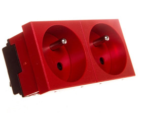 Gniazdo zasilające M45 podwójne z/u 16A czerwone STD-F3K SRO2 6120324