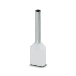 Tulejka kablowa izolacyjna podwójna 0,5mm2, AI-TWIN 2X 0,5-10 WH tulejki o długości 10mm, kolor Biały 3203309 /100szt./