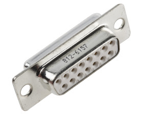 Złącze D-Sub 15-pinowe Żeński Proste Montaż na panelu