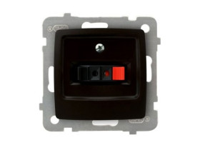 KARO Gniazdo głośnikowe pojedyncze przyłączalnośc przewodów 0,75mm2 czekoladowy metalik GG-1S/m/40 OSPEL