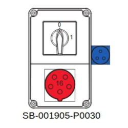 Rozdzielnica 0-1(16A, 3P+N rozłączony) 5x16A 1x3x16A INA=16A SB-001905-P0030-54