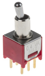Przełącznik Wł.-(wł.) średnica wycięcia 4.95mm DPDT RS PRO Płytka drukowana długość przełącznika 5.33mm