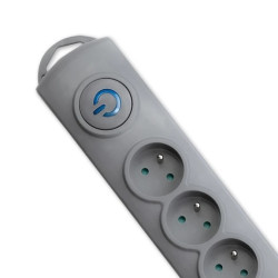 Qoltec Listwa zasilająca antyprzepięciowa 4 gniazda 2.5m Szara