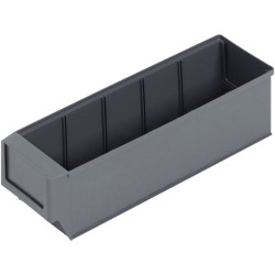 Alutec 66027 Storage Bin 300x91x81mm Dark Grey Stackable Corrugated Base
