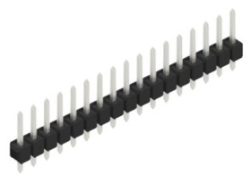 Pin header, 17 pole, pitch 2.54 mm, straight, black, 10046155