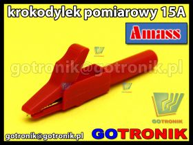 Krokodylek pomiarowy na gniazdo banan 4mm | czerwony