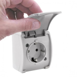 VIPLAST KOALA Gniazdo Schuko Pojedyncze z Grafitową Klapką