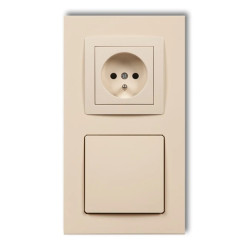 DECO Gniazdo ssące odkurzacza centralnego z gniazdem pojedynczym z uziemieniem DECOvac beżowy 1DGV-2