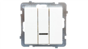 Sonata Łącznik Potrójny Z Podświetleniem Ecru Łp-13Rs/M/27